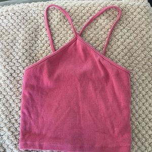 Hot pink zara halter neck tank top